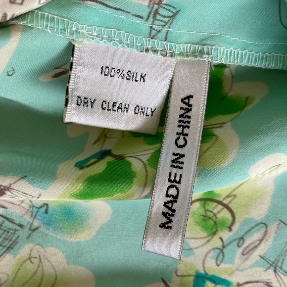 Jaloux 100% Silk Blouse Size Large - Picture 7 of 11